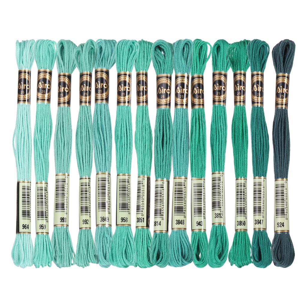 14 Skeins Embroidery Floss Cross Stitch Thread Polyester Embroidery Threads Bracelets String for Cross-Stitch Hand Embroidery