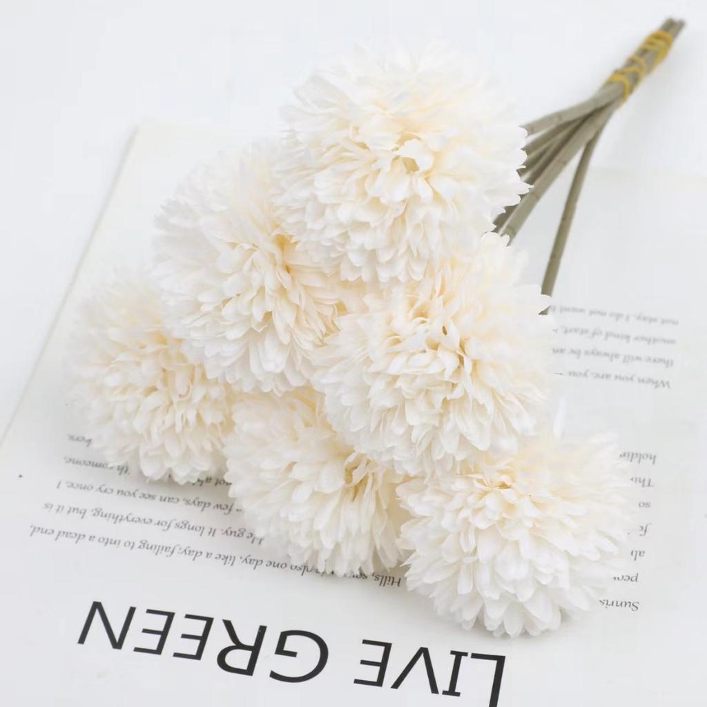 6Pcs Artificial Flowers Multi-Color Dandelions With Stems, Used for Outdoor Courtyard Festival Ceremony Decoration