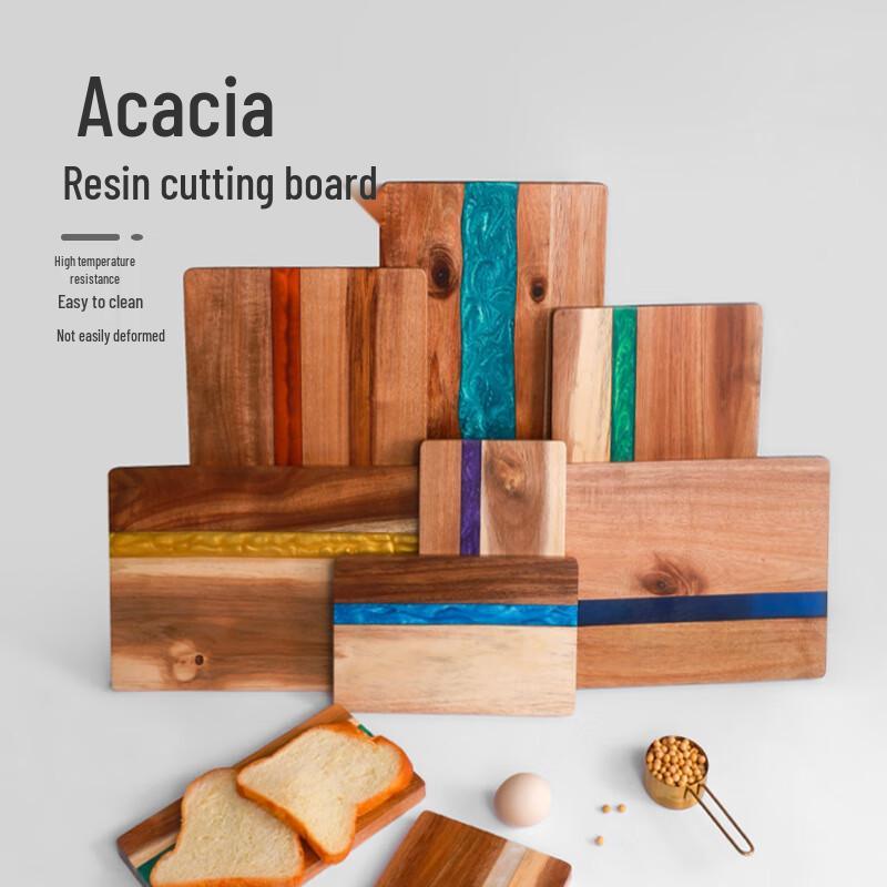 Jiwanggu Acacia Wood & Resin Spliced Cutting Board 25cm x 1.5cm