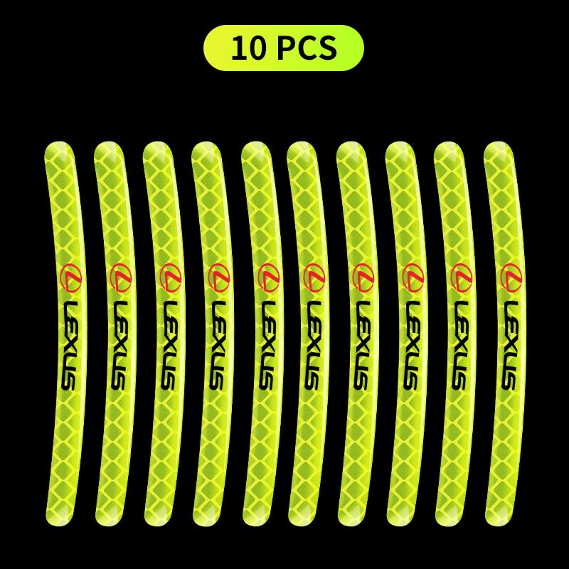 AAPR1 Interior Stickers Luminous Car Wheel Hub Stickers High Reflective Stripe Tape For Lexus IS250 IS200 CT200h GS300 LS430 RX450h LX