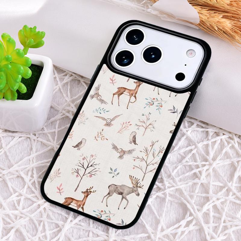 Wild Forest Animal Soft Shockproof Phone Case for iPhone 17 Air 16e 15 11 12 14 13 Pro Max Cover Coque