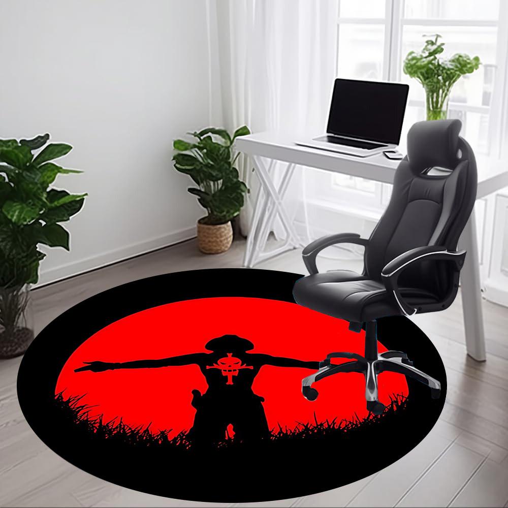 One Piece Portgas·D· Ace Office Round Area Rug, Under Office Chairs Bedroom Living Room Home Decor a0908138
