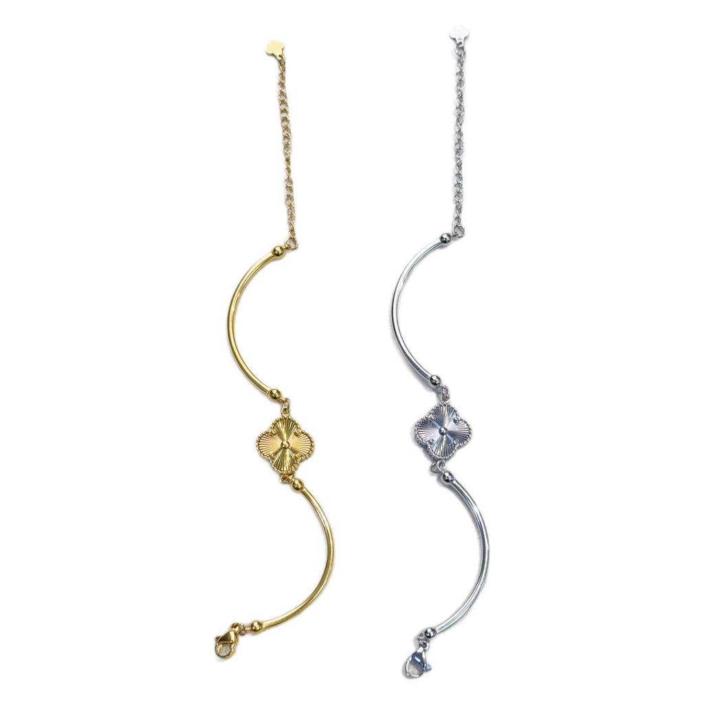 15mm Titanstahl Nicht Verblassendes Glücksklee Damen Armreif Armband Schmuck.