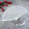 Elegant Vintage Hand Fan Lace Multicolor White Fur Folding Fan Photography Prop Chinese style Hanfu Accessories