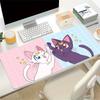 Large Multi-Size Non-Slip Rubber Base Cats, Friendship, Anime Mouse Pad, Stitched Edges Keyboard Desk Mat for School, Office, Home, Gift for