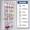 Clear Wall-Mounted Shoe Organizer 14/24 Pockets Transparent PVC Space Saving No Drill Hooks for Door Back Bathroom Closet