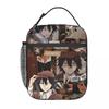 Bungou Stray Anime Collage Insulated Lunch Bag for Women Children Leakproof Food Boxes Thermal Lunch Box Tote