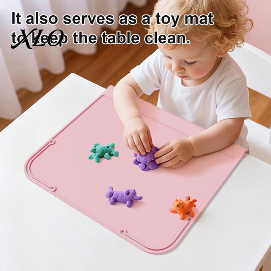 Toddler Silicone Placemat for Toddlers, Non-Slip Food Grade Baby Eating Mat, Feeding Mat Dining Table with Safety Edge, Foldable Multi-functional