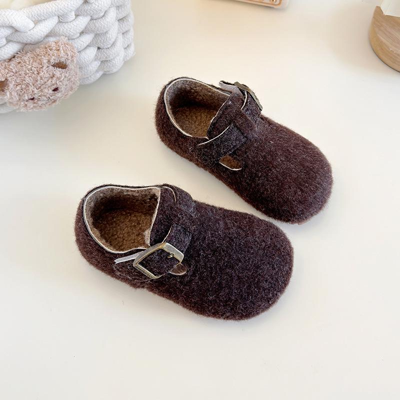 Birkenstock Winter 2025 Girls' Velvet Fur Shoes - Soft Sole, Thickened for Boys & Girls