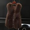 Fashionable Women Faux Fox Fur Vest Short Winter Coat Outerwear