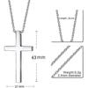Simple Stainless Steel Cross Pendant Necklace For Men Women