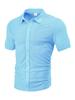 European and American men's clothing TK pallet summer loose breathable lapel cardigan towel jacquard cloth short-sleeved men's shirt