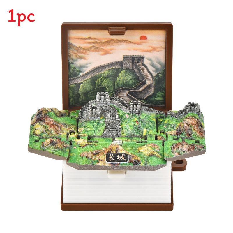 3d Pop Up Puzzle Book Keychain With Fortress Scene For Stress Relief And Creative Gift