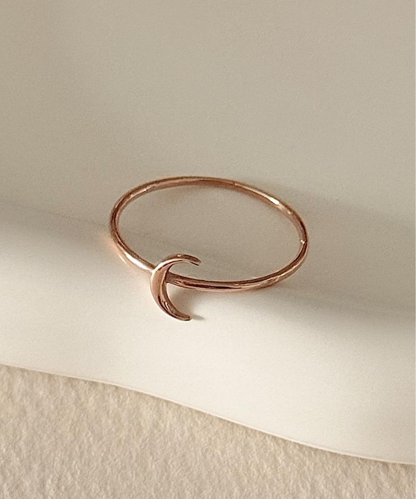 Judien 14K 18K Crescent Layered Thin Rings