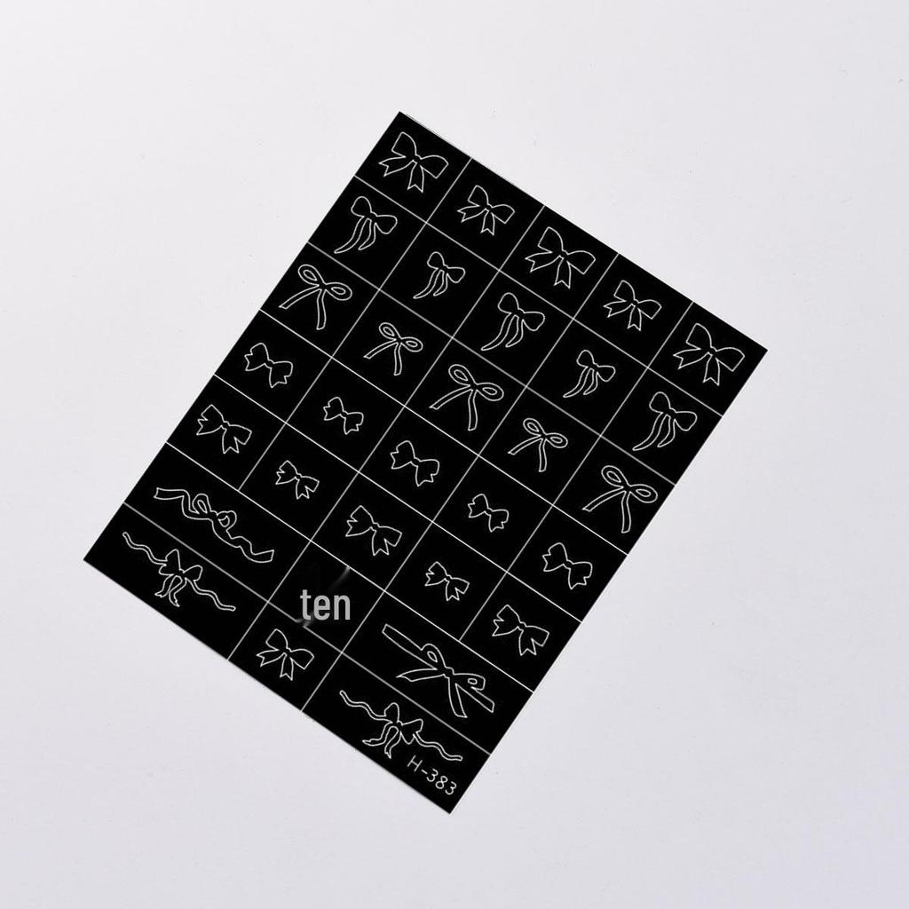 Dual-Use Ballet Ribbon & Bow Ombre Nail Stickers Template