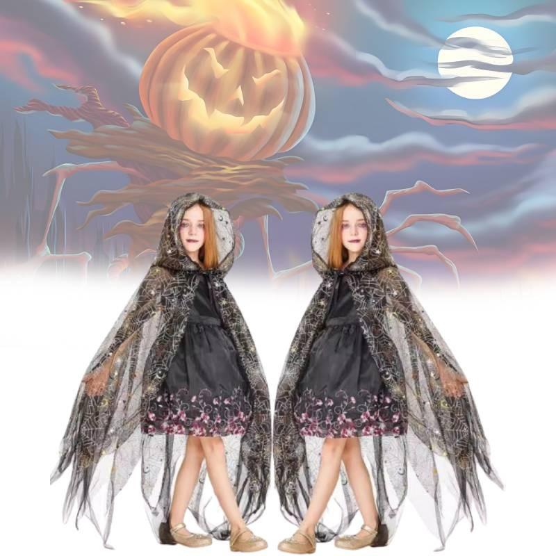 Cape Spider Halloween Pattern Role Play Get Together Children Party Gift Costume