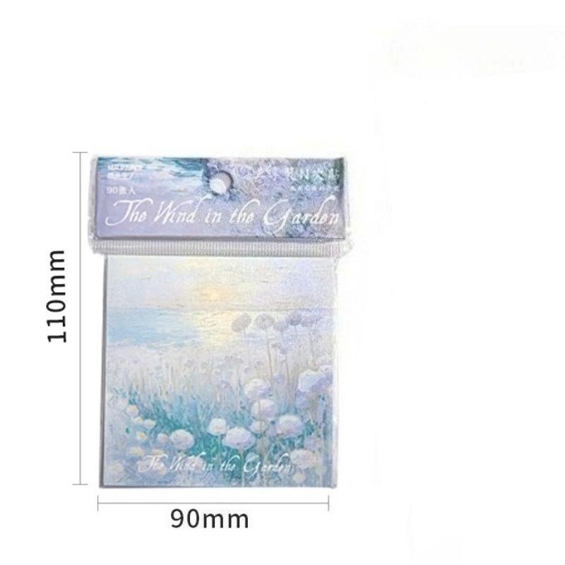 90sheets Light Dream Series Ins Landscape Illustration Material Notes Creative Handbook DIY Scrapbook Aesthetic Craft Paper