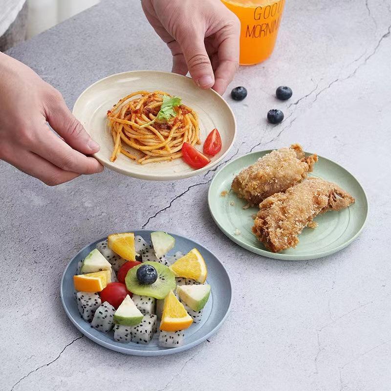Household wheat straw PP material dinner plate dipping plate fruit plate drop-proof small dish plate easy to clean non-stick oil