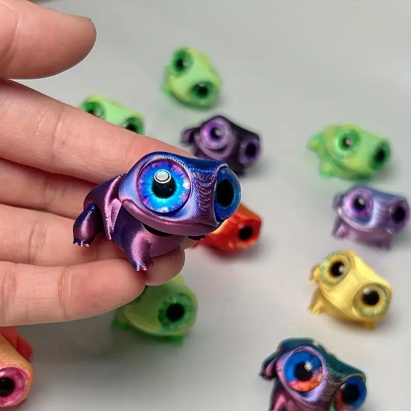 3D Printed Frog Car Ornaments With Realistic Colorful Color-changing Eyes - Perfect For Car Dashboard, Artist Desktop Decoration