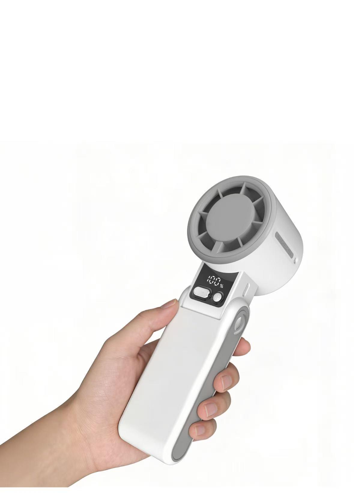 

2025 Powerful Foldable Handheld/Neck USB Fan with 100 Speeds & Ice Pack Cooling 183*62.22*57.54 [3600mAh] білий