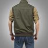 Jidengpu Men's Casual Multi-Pocket Cotton Vest - Spring & Autumn Outerwear