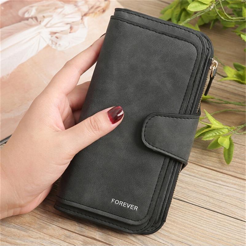 Women Fashion Matte Short Wallet PU Leather Zipper Hasp Frosted Ladies Purses Money Coin ID Card Holder Girls Cute Clutch