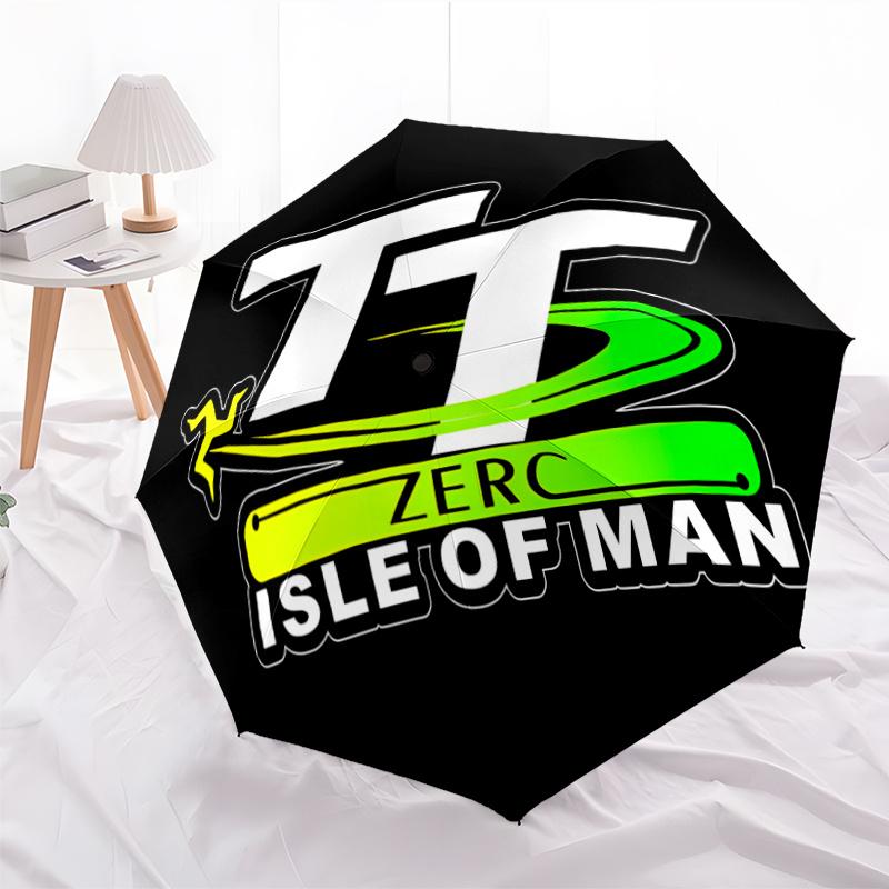 Tt Zerc Isle Of Man Automatic Opening And Closing Umbrella Cartoon Logo Design Portable And Foldable For All Seasons Traveldailysmall Luxuryoutdoor