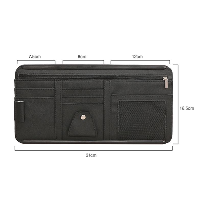 Portable Car Visor Organizer Sunshade Panel Pouch Wallet CD 1Pc Sun Holder Storage Leather