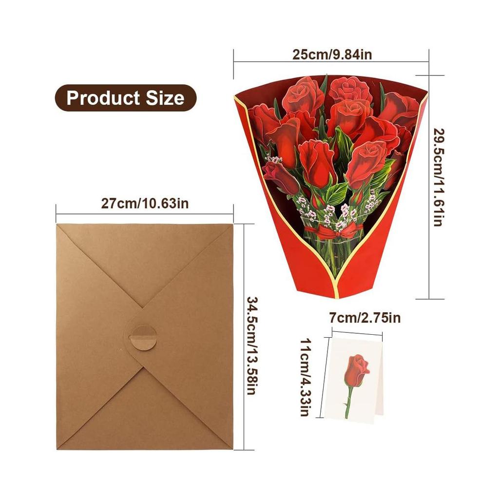 Pop-Up Boeket Papieren Bloemkaarten Groet 3D Popup Zegen Kaart Om Vast Te Houden Voor Moederdag & Uniek Cadeau Voor Vrouw Ouder & Leraar