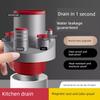 Anti-Odor Device for Kitchen Drain Pipe, Three-Way Drain Connector for Dishwasher, Integrated Water Distributor, Sealing Plug for Sink