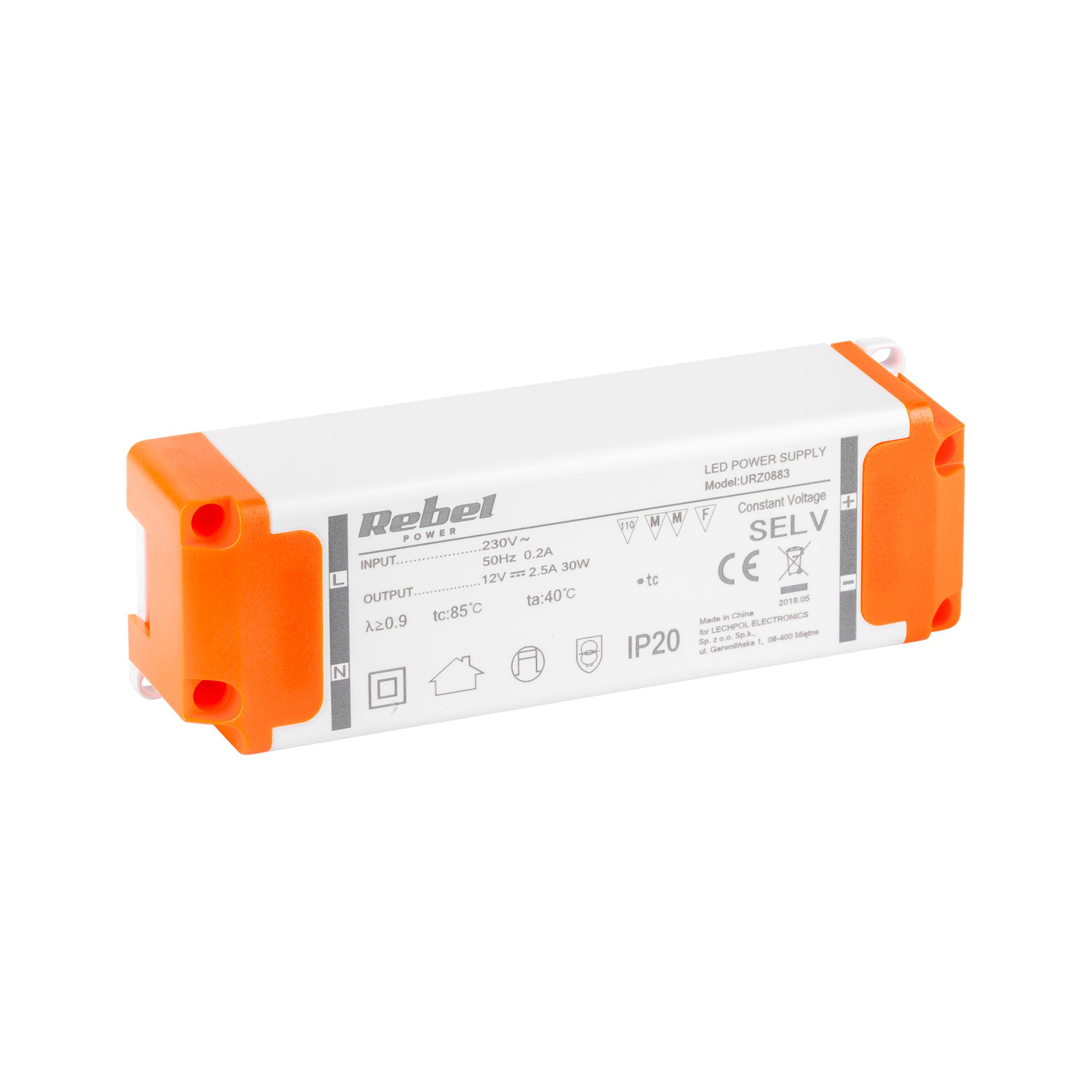 Rebel 12V 2.5A 30W power supply for LED strip