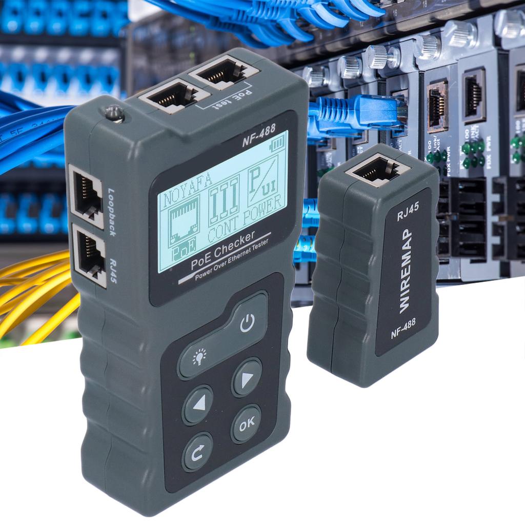 NF‑488 LCD Ethernet POE Tester Automatic Identification POE Detector Checker Camera Powered Cable Po