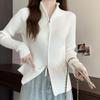 Autumn and winter double zipper stand-up neck sweater jacket women's shoulder knitted sweater