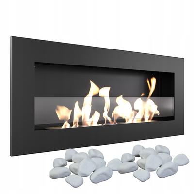 Wall Mounted Bioethanol Fireplace DELTA2 SLIM TÜV with Glazing Set