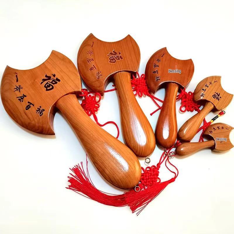 

Антикварное украшение в виде топора из персикового дерева: Свадебные принадлежности и подвеска для пресса для кровати No. 1 Wild Peach Wood Axe 13cm