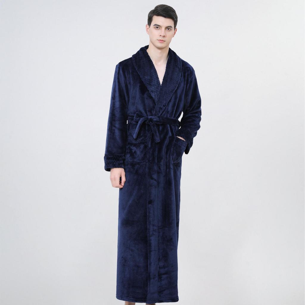 Peignoir de bain en flanelle épaisse de style européen et américain pour l'automne et l'hiver