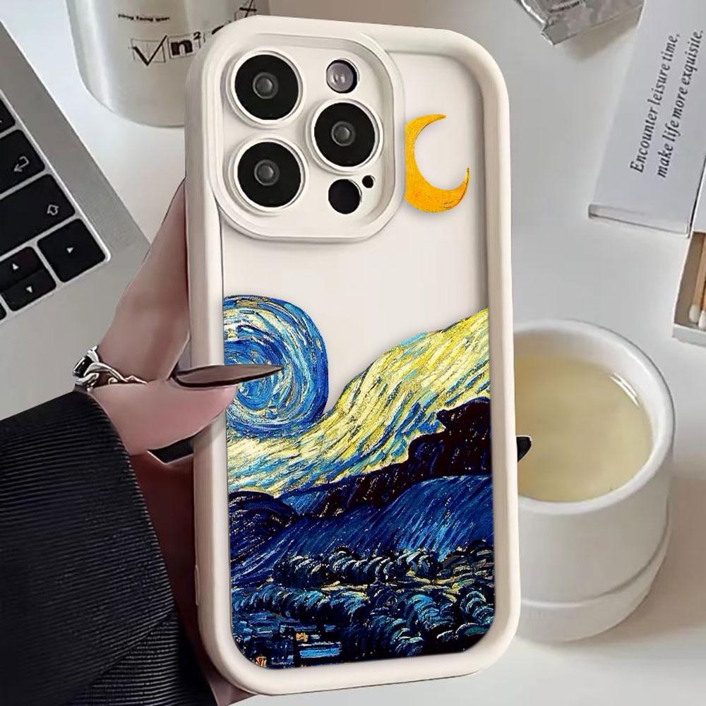The S-Starry Night Art Phone Case For MOTO G9 G32 G35 G52 G53 G54 G56 G60 G75 G84 G85 G86 E32 E40 EDGE 40 50 50F 60 70 E22 Case