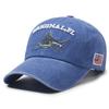 Vintage Tvättad Bomull Basebollkeps Herr Dam Hajbroderi Pappahatt Florida Stil Amerikansk Flagga Patch Utomhus Fiskehatt