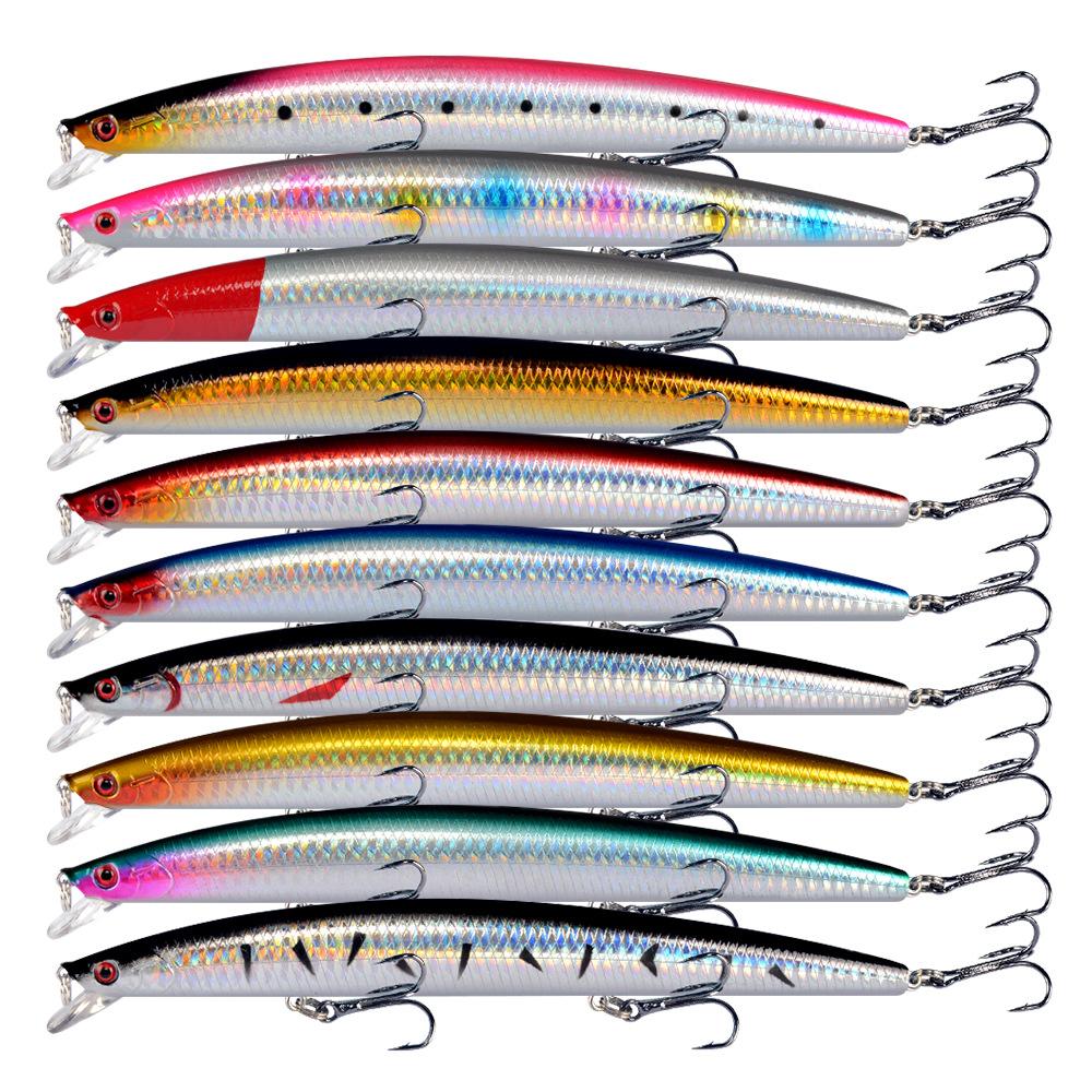 

10PCS 2#Reinforced hooks are selling well18cm 24g Large-sized sea fishing lures, minnow fishing tackle, fishing hooks, fishing b 18cm 24g