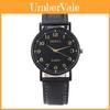 Vintage College Style Quartz Watch For Women And Men With Leather Strap And Round Dial