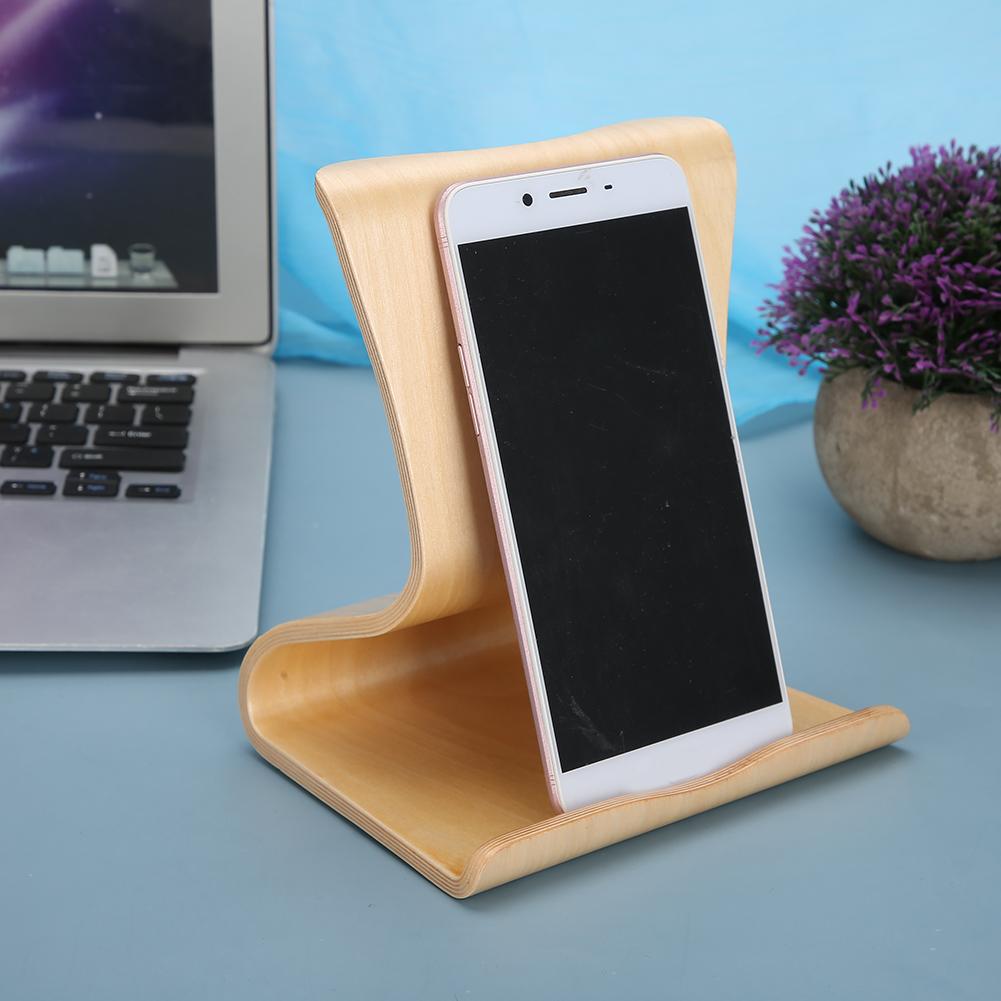 Wooden Mobile Phone Stand Tabletop Tablet Holder Bracket for Bedside   Desktop