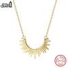 Effie Queen 100% S925 Silver 14k Gold Wing Pendant Necklace Fine Jewelry for Women Banquet Party Gift 2025 Trend Necklace GAN14