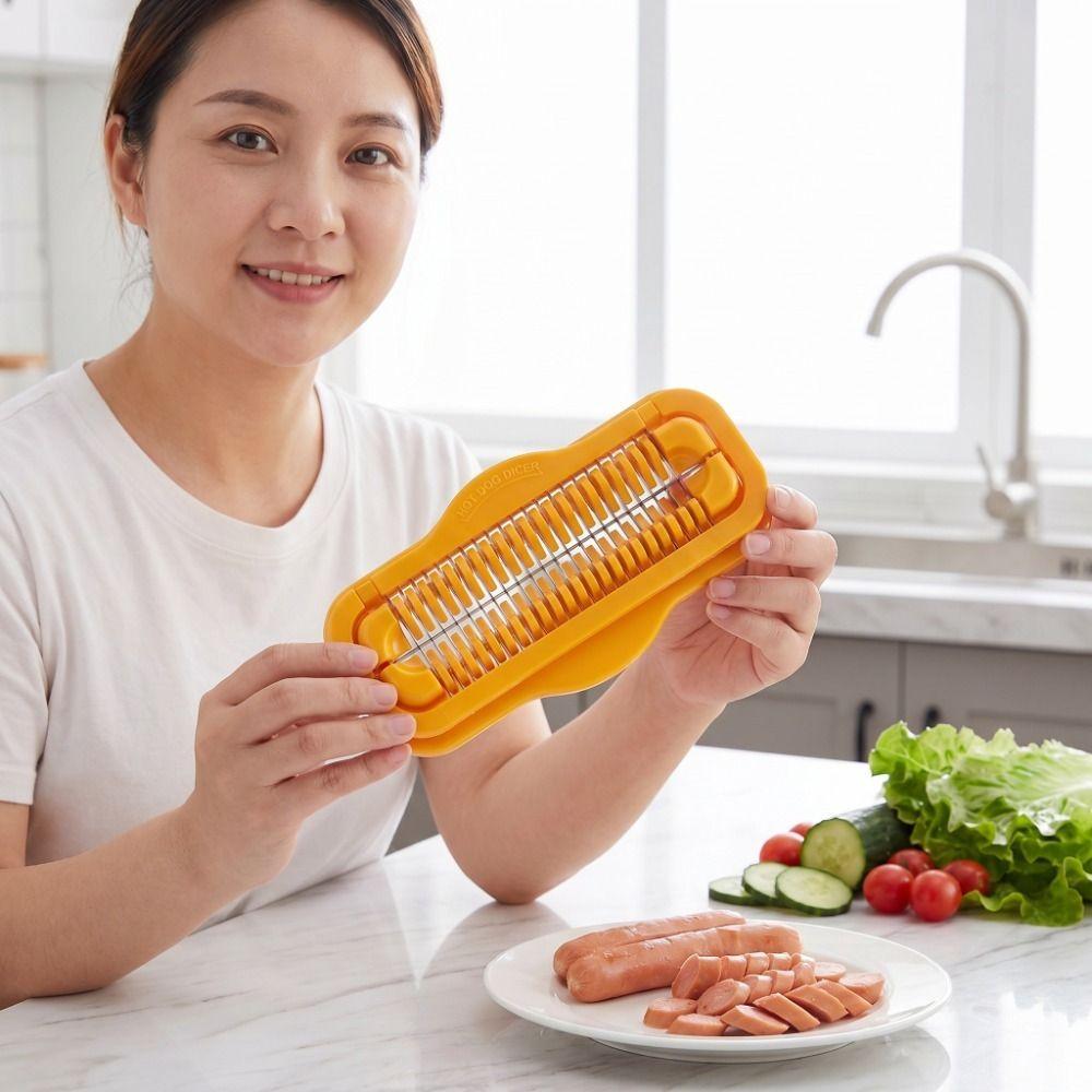 Efficient Banana Slicer Stainless Steel Hot Dog Slicer Practical Sausage Helper Food Preparation