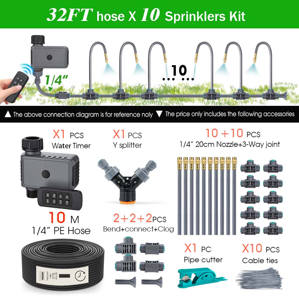 

Remote Button Remote Watering Timer Atomizing Watering Kit Garden Automatic Irrigation Program Adjustable Spray Cooling System