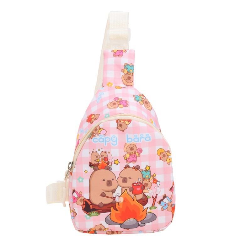 Printed Cartoon Capybara Children Shoulder Bags Fashion Outdoor Bag Crossbody