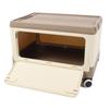 Folding Storage Bin with Lid Wheels PP Stackable Rolling Utility Storage Box Container with Handle