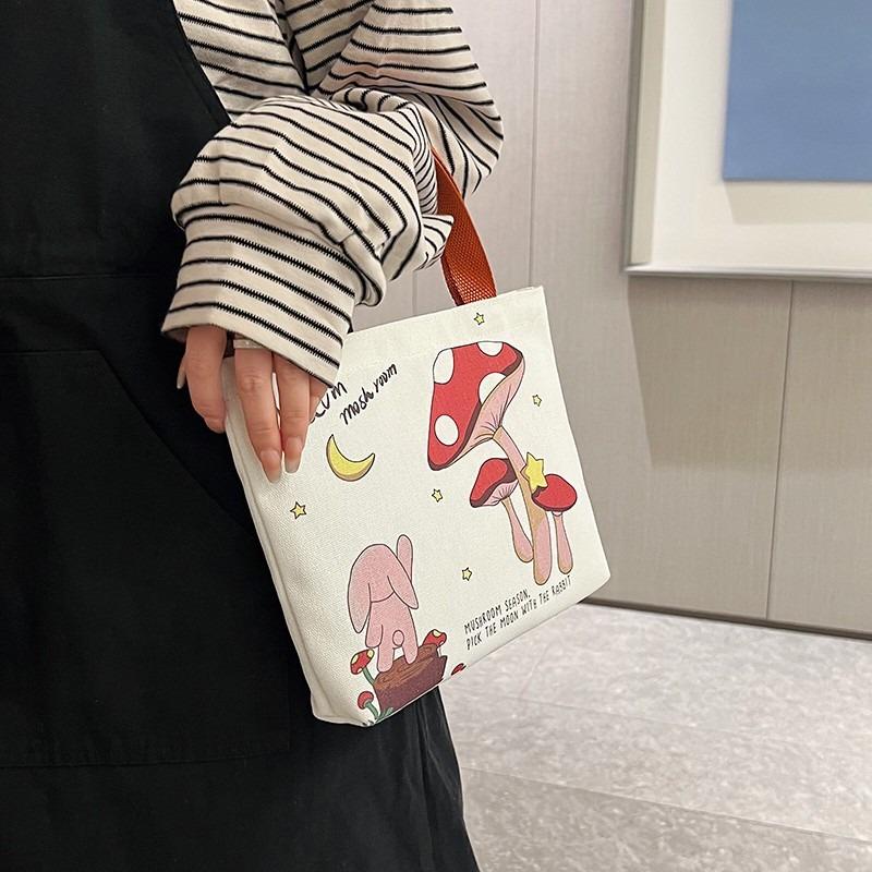 Canvas bag women's new canvas bag versatile casual hand bag bento bag work small bag