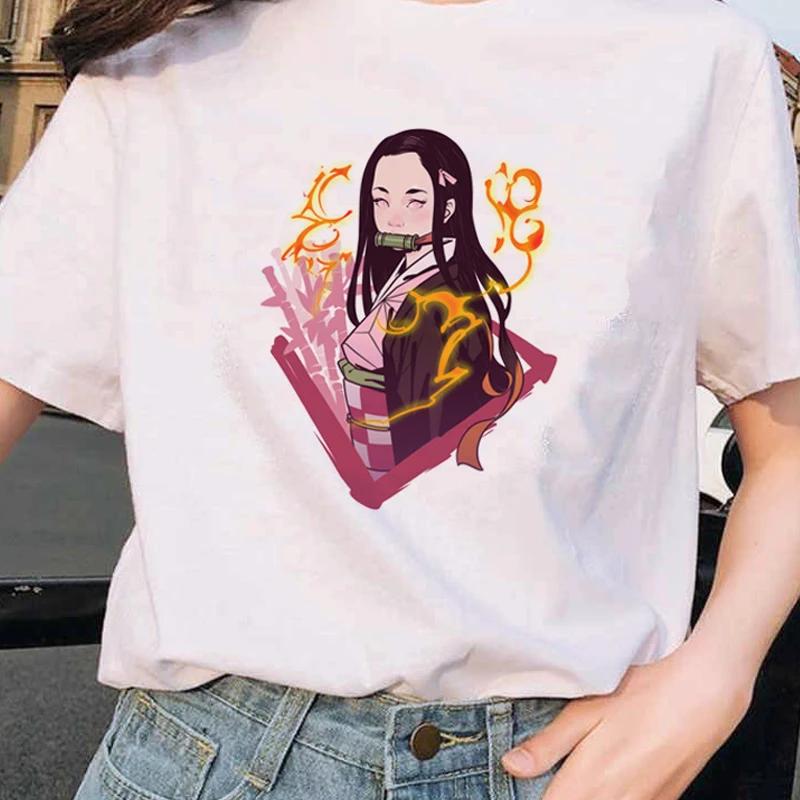 Short Sleeved Round Neck Y2k Tshirt Men Clothing New in Top Tees Mens T-Shirt Anime Pattern Japanese Demon Slayer Cartoon 70303