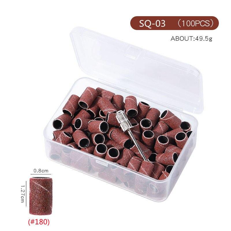 

1 коробка шлифовальных насадок для ногтей, сверла для ногтей, аксессуары, маникюрный инструмент #80 #120 #180