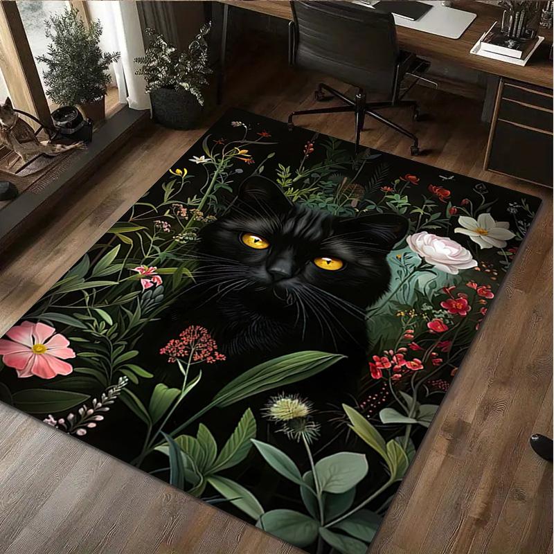 1Pc Animal Flowers Print Rug - Home Decoration Carpet For Living Room Bedroom Flooring Computer Chair Area Rug